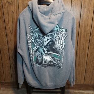 Gray Graphic Hoodie World Of Outlaws Sprint Car Series 2023 XL Double Sided
